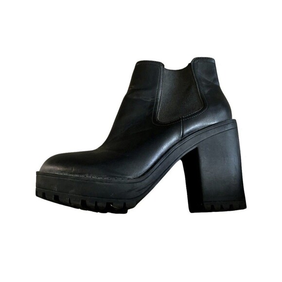 Divided Y2K Chunky Platform Black Boots Booties Women's Size 38 U.S. 7 - Picture 2 of 7